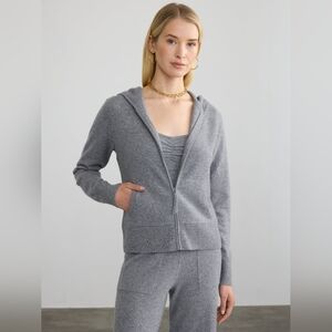 French Connection Gray Milange Baby Soft Plains Zip Through Hoodie Xs NWT New